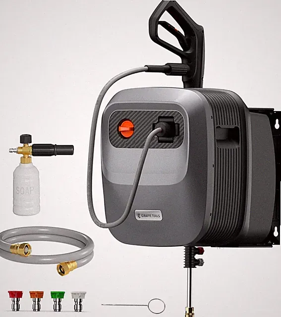Grandfalls Retractable Pressure Washer G20 2500 PSI 2.2 GPM 180° Wall Mounted