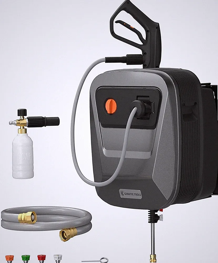 Grandfalls Retractable Pressure Washer G20, 2500 PSI 2.2 GPM, Wall Mounted with