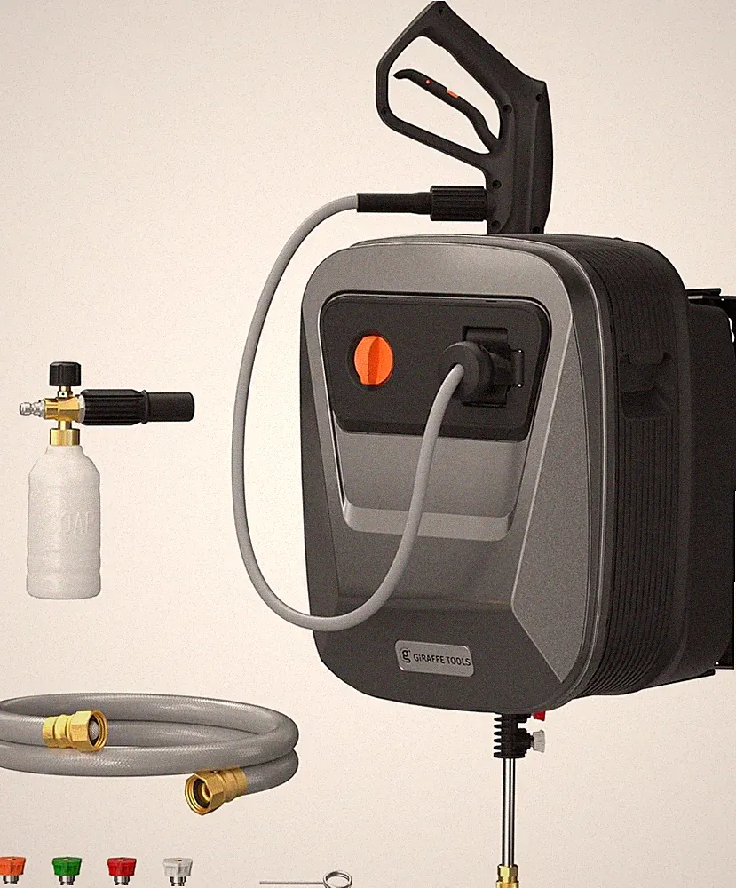 Grandfalls Retractable Pressure Washer G20, 2500 PSI 2.2 GPM, Wall Mounted with