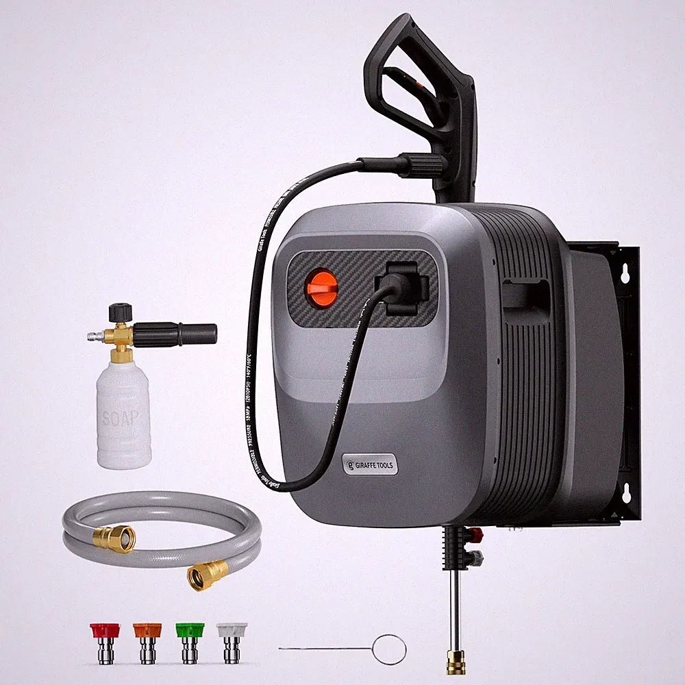 Grandfalls Retractable Pressure Washer G20B, 2500 PSI 2.2 GPM, Wall Mounted P...