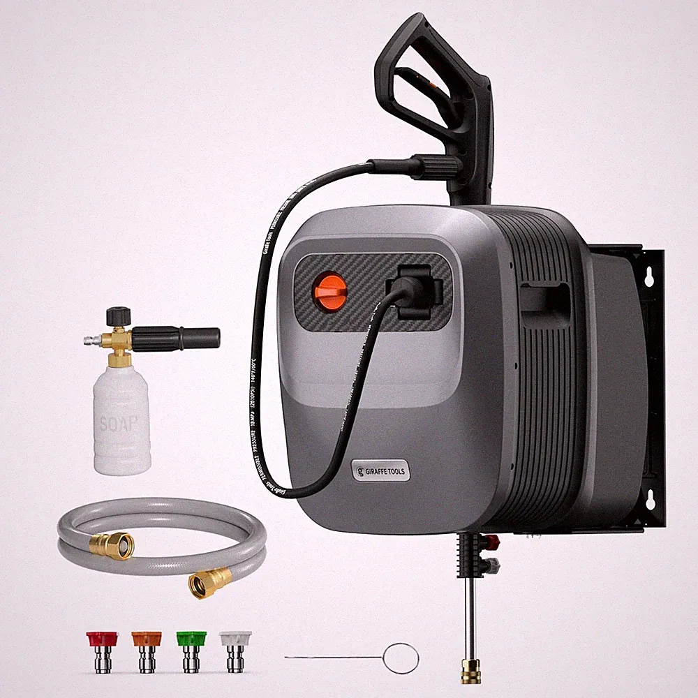 Grandfalls Retractable Pressure Washer G20B, 2500 PSI 2.2 GPM, Wall Mounted P...