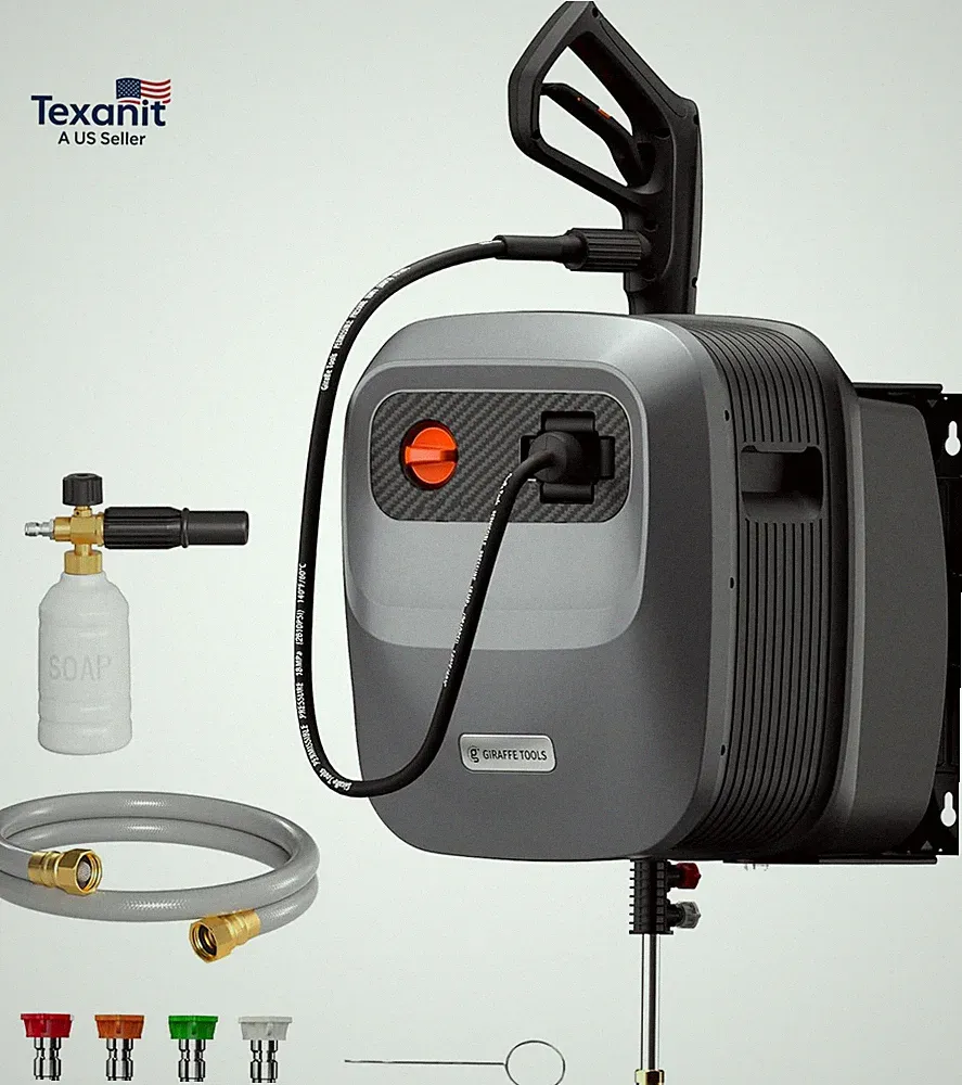 Grandfalls Retractable Pressure Washer G20B, 2500 PSI 2.2 GPM, Wall Mounted Powe