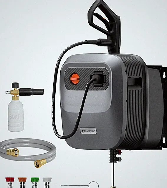 Grandfalls Retractable Pressure Washer G20B, 2500 PSI 2.2 GPM, Wall Mounted Powe