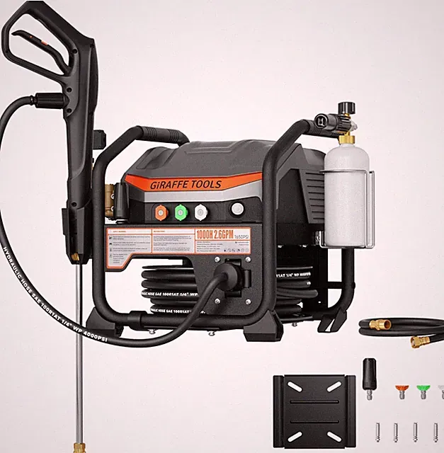 Grandfalls Wall-Mounted Pressure Washer, 2.6 GPM, 50FT Hose, 4 Nozzles