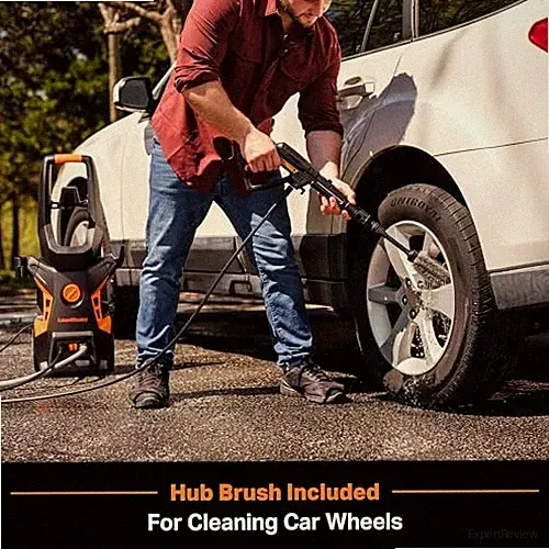 GRAY, ORANGE - LAWNMASTER ELECTRIC PRESSURE WASHER WITH DETERGENT BOTTLE