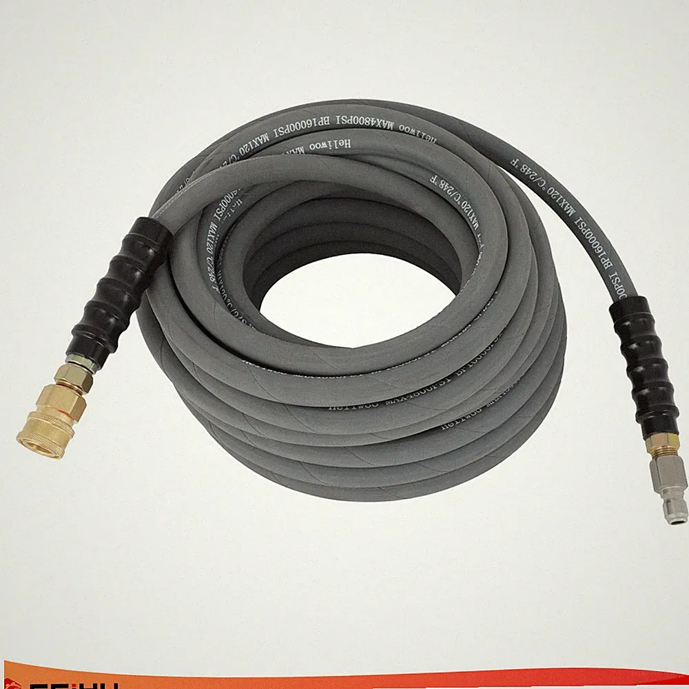 Gray Pressure Washer Hose 4000psi 50 ft foot 3/8" With Couplers