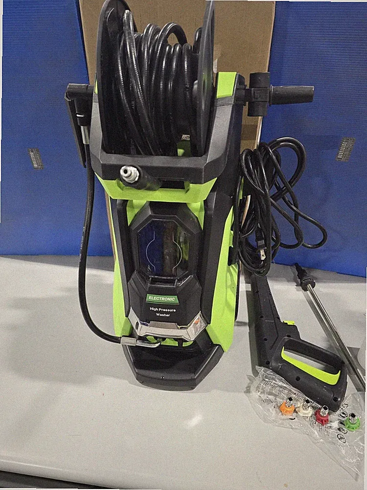 GREEN - ELECTRIC PRESSURE WASHER, 3800PSI MAX 2.6GPM SMART HIGH PRESSURE
