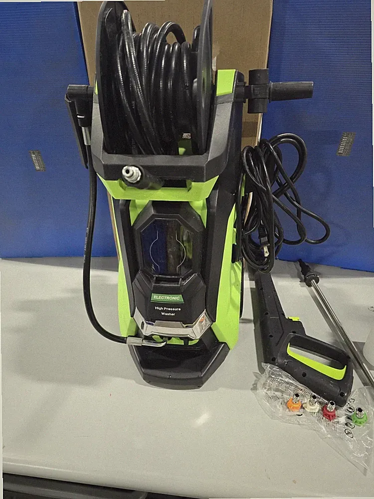 GREEN - ELECTRIC PRESSURE WASHER, 3800PSI MAX 2.6GPM SMART HIGH PRESSURE
