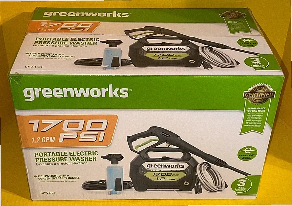 Green Works 1700 Psi 1.4 GPM Electric Pressure Washer
