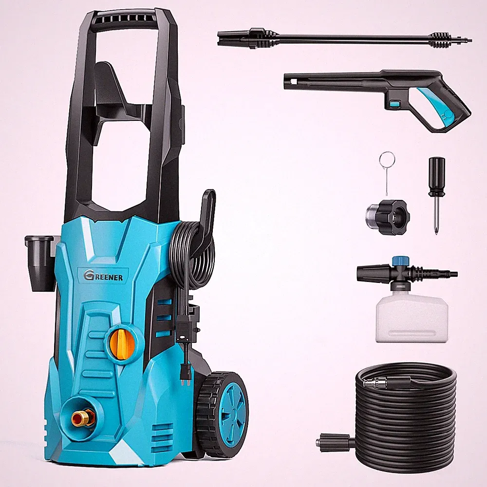 GREENER ELECTRIC PRESSURE WASHER 3800 PSI, 50FT HOSE, SOAP - Scratch & Dent