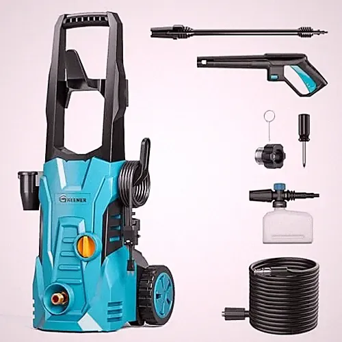 GREENER ELECTRIC PRESSURE WASHER 3800 PSI, ADJUSTABLE NOZZLE, 2.4GPM, - BLUE