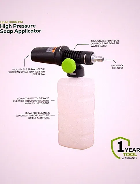 Greenwork High Pressure Soap Applicator Universal Pressure Washer Attachment
