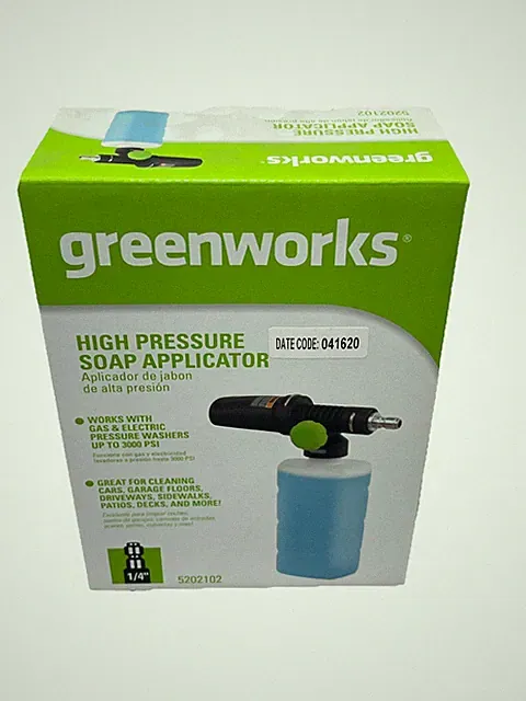 Greenworks 1/4”High Pressure Soap Applicator, Up To 3000 PSI, 5202102. {C2}.