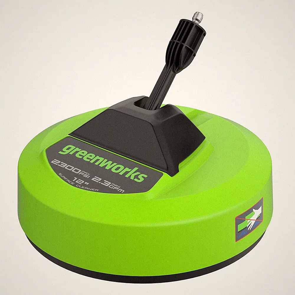 GreenWorks 12 Inch Pressure Washer Surface Cleaner for Driveways Patios Decks