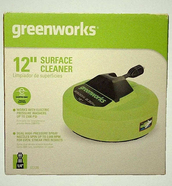 Greenworks 12" Surface Cleaner 2300 PSI 2.3 GPM Pressure Washer Tool AB