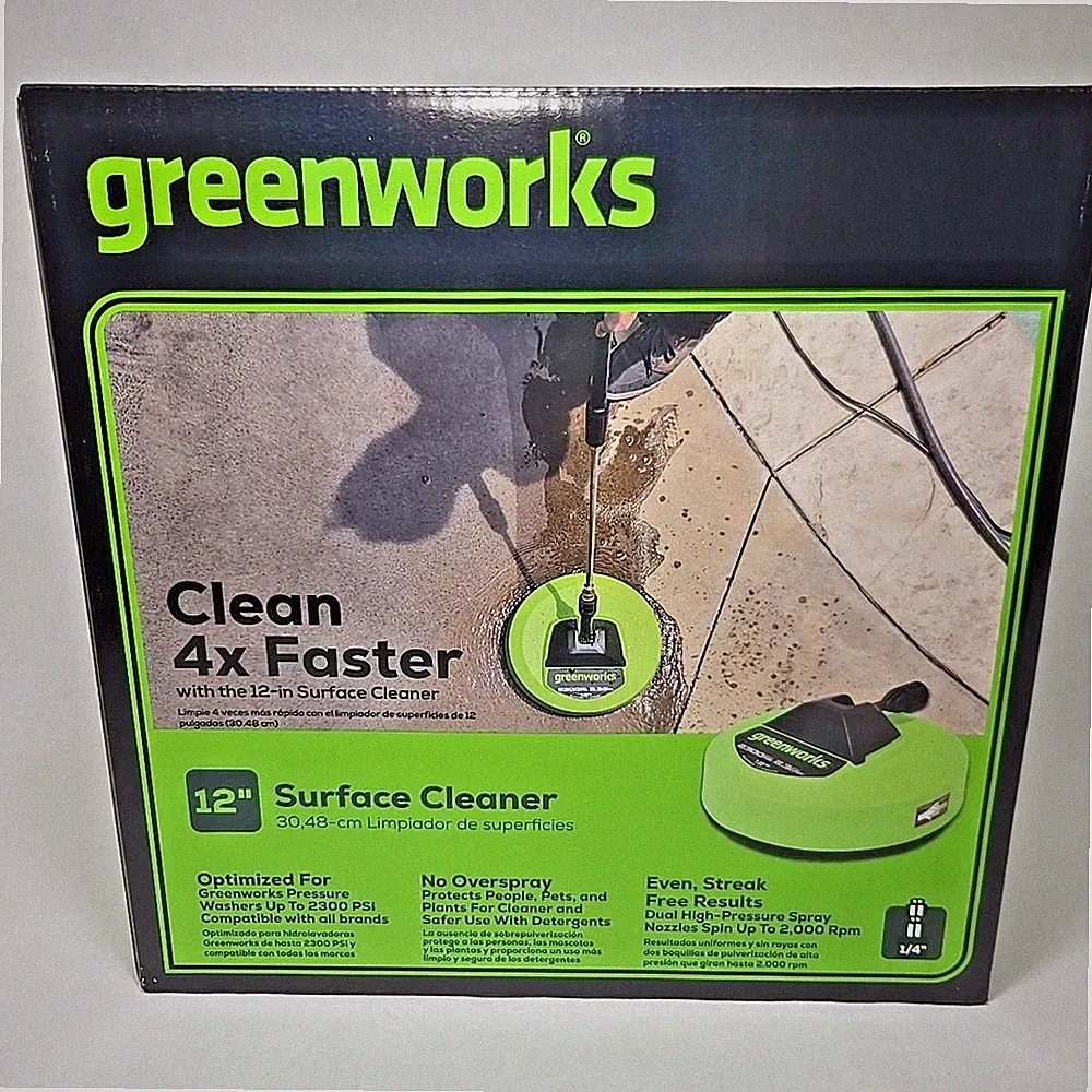 Greenworks 12" Surface Cleaner For Electric Pressure Washer Max 2300 PSI