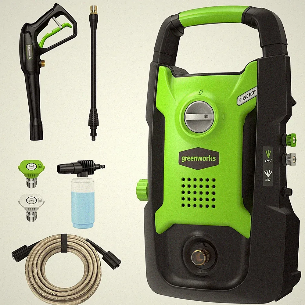 Greenworks 1600 PSI (1.2 GPM) Electric Pressure Washer (25°, 40°, Soap