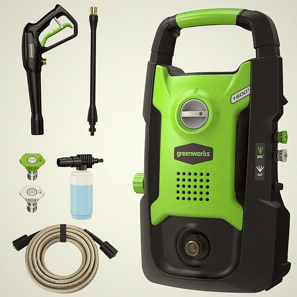 Greenworks 1600 PSI 1.2 GPM Electric Pressure Washer (25°, 40°, Soap Applicator)