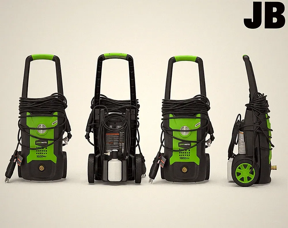 Greenworks 1600 PSI Corded Electric Pressure Washer Green Black