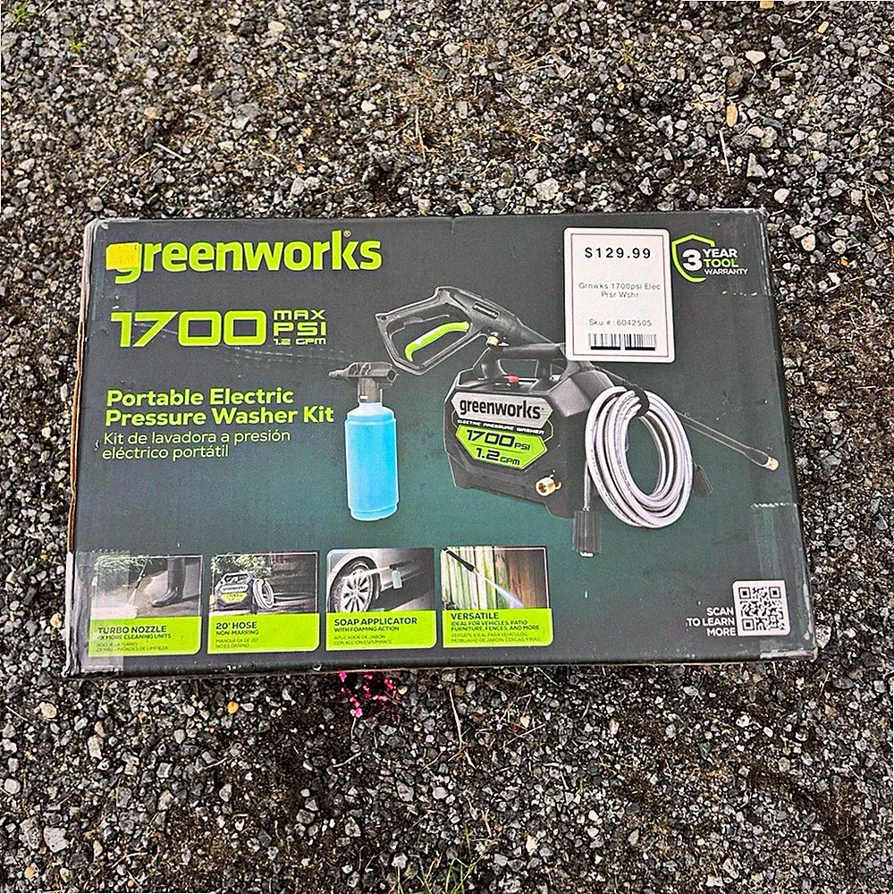 1700 psi pressure washer gun greenworks