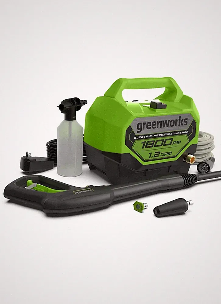 Greenworks 1800 PSI 1.2-GPM Cold Water Electric Pressure Washer and 2 Spray Tips