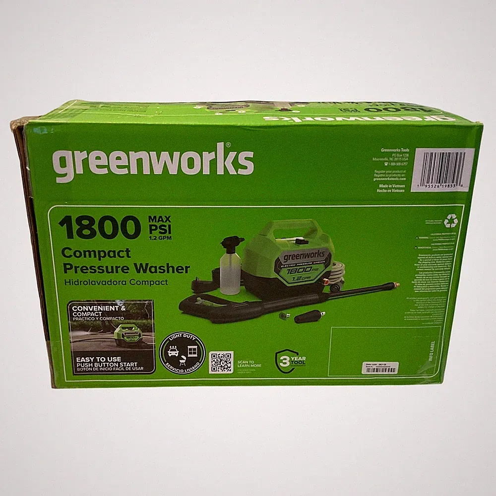 Greenworks 1800 PSI 1.2 GPM Compact Electric Pressure Washer GPW1800