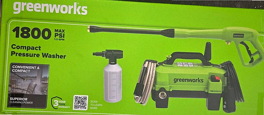 Greenworks 1800 PSI (1.2 GPM) Electric Pressure Washer NEW