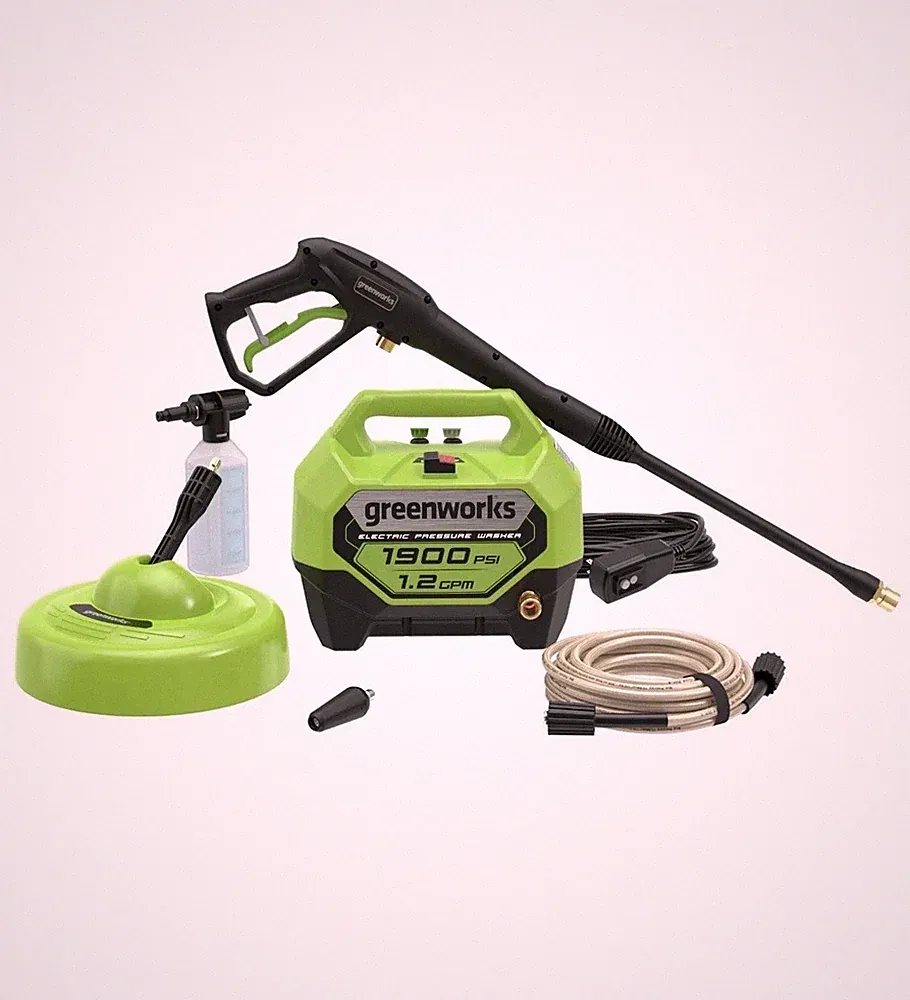 Greenworks - 1900 PSI 1.2 GPM Electric Pressure Washer Combo Kit
