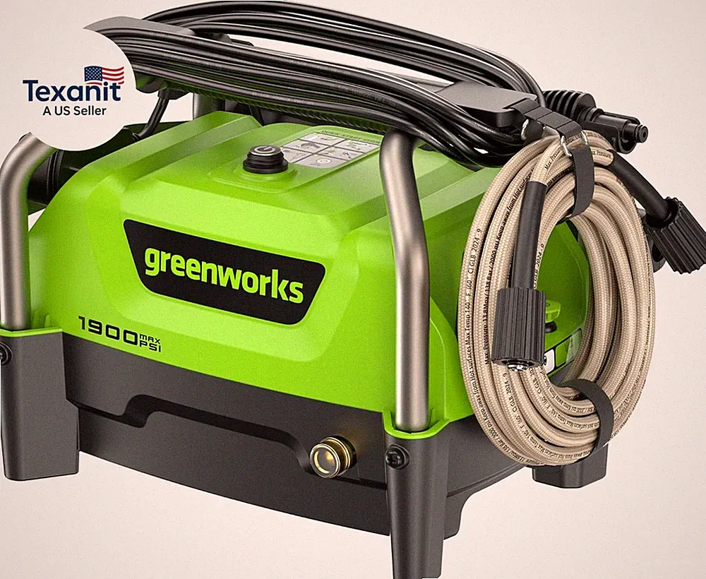 Greenworks 1900 PSI (SGS Certified) 1.2 GPM 13Amp Portable Compact Electric Pres