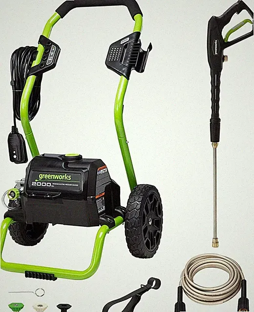 Greenworks 2000 PSI (13 Amp) Electric Pressure Washer (Wheels For Transport / 20