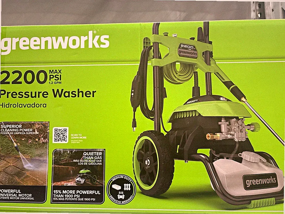 Greenworks 2200 PSI 1.2 GPM Corded Electric Cold Water Pressure Washer Wheeled