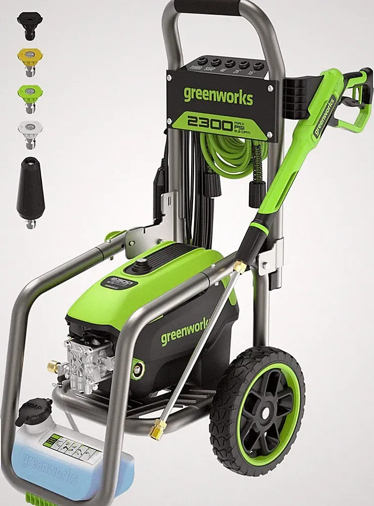 Greenworks 2300 PSI Electric Pressure Washer(Gen2) 35Ft Cord 25Ft Hose 5 Nozzles