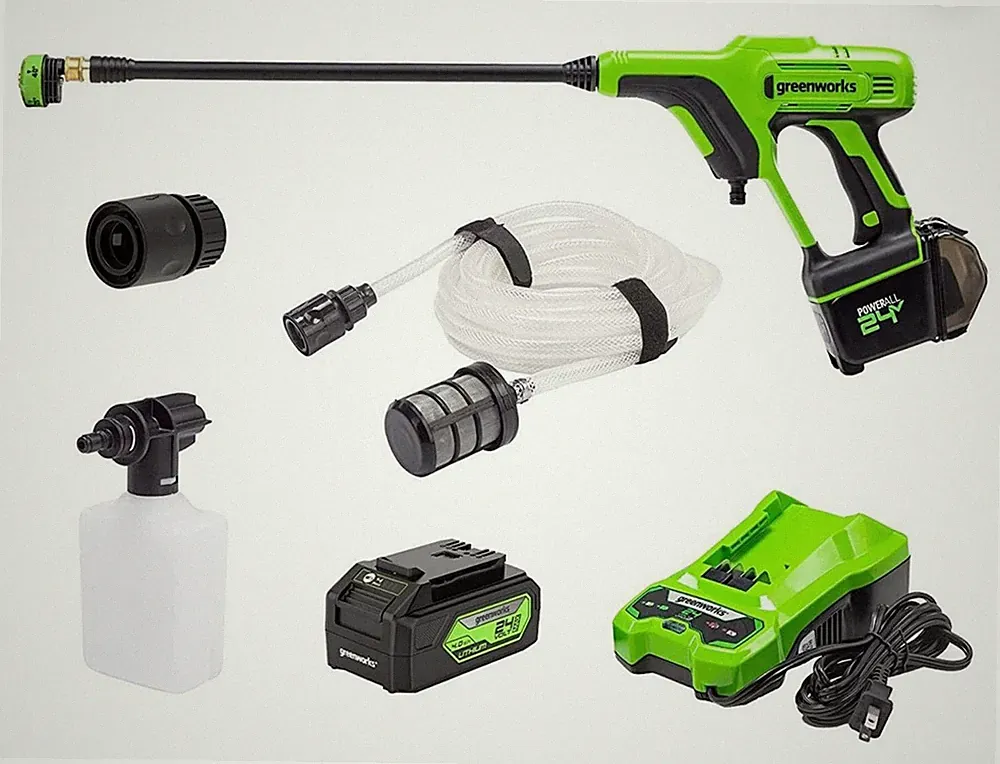 Greenworks 24V 600 PSI Battery Pressure Washer, w/ 4Ah USB Battery and Charger