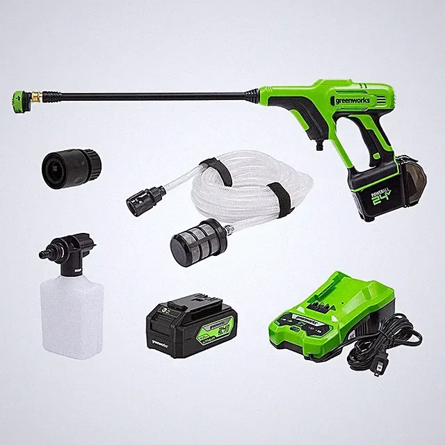 Greenworks 24V (600 PSI) Portable Power Cleaner, 4.0Ah USB Battery and Charger