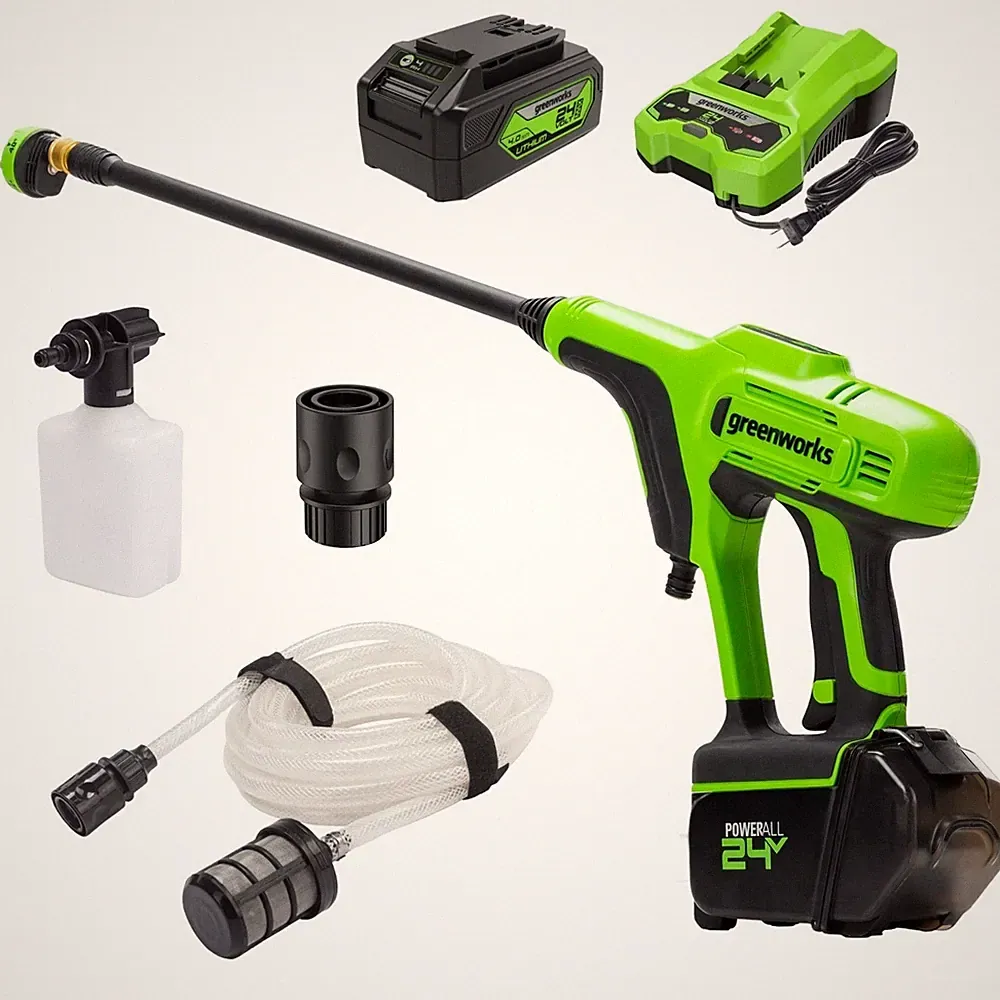 Greenworks 24V Cordless Pressure Washer 600PSI 0.8GPM w/ 4Ah Battery and Charger