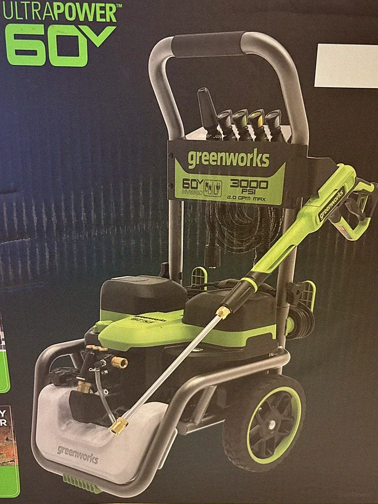 Greenworks 3000 PSI 2.0 GPM Electric Pressure Washer JettFlow / SOAP TANK