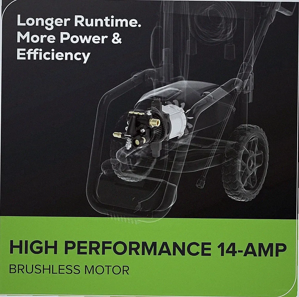 Greenworks 3000 PSI Electric Pressure Washer 2.0 GPM 14-Amp Wheel-Mounted
