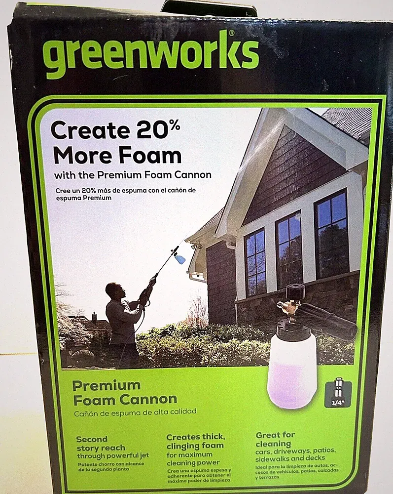 Greenworks 5209902 Premium Foam Cannon, Pressure Washer 3700 PSI New