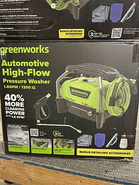 Greenworks Automotive High-Flow Pressure Washer 1200psi Max Brand New
