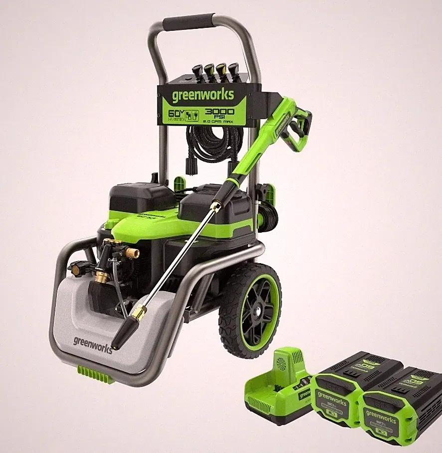 Greenworks Corded/60V 3000-PSI 2.0 GPM Electric Pressure Washer w/ 5.0Ah Batteri