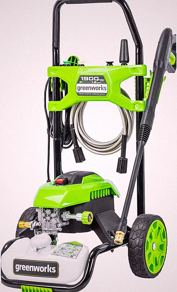 Greenworks - Electric Pressure Washer up to 1900 PSI at 1.2 GPM - Green