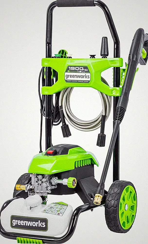 Greenworks - Electric Pressure Washer up to 1900 PSI at 1.2 GPM - Green