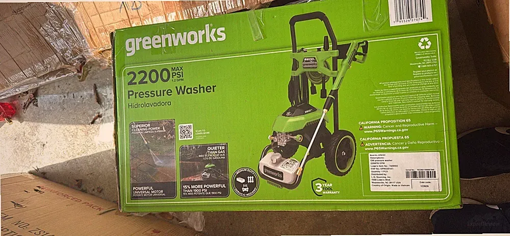 Greenworks GPW2200 2200 PSI 1.2 GPM Corded Electric Pressure Washer Soap Tank