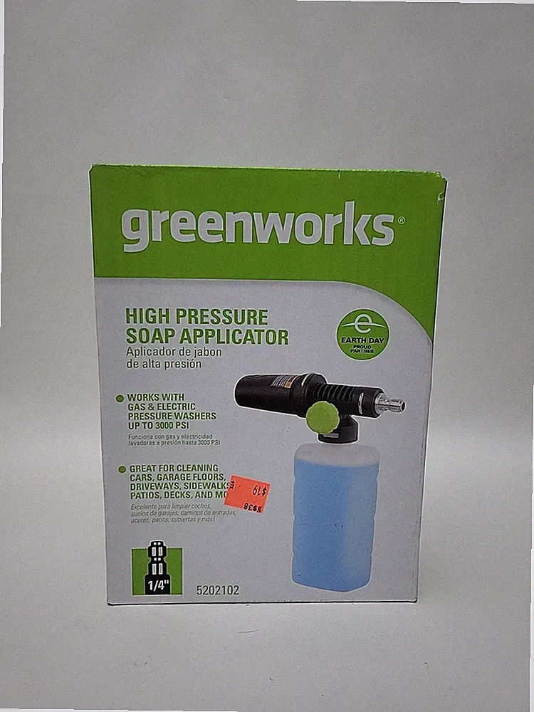 Greenworks High Pressure Soap Applicator Foam Cannon Car Washing Detailing NEW