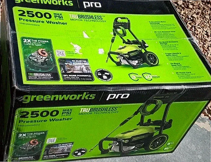 Greenworks Pro 2500 PSI Brushless Electric Pressure Washer GPI 2500 25ft HoseNEW