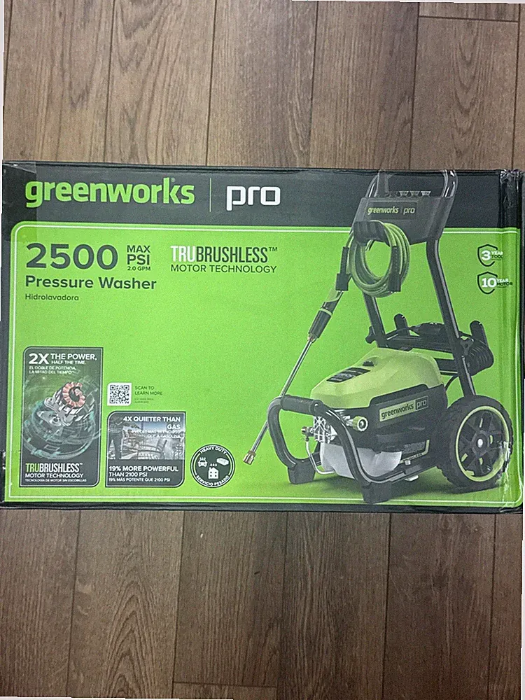 Greenworks Pro 2500 PSI Brushless Electric Pressure Washer GPI 2500 25ft HoseNEW