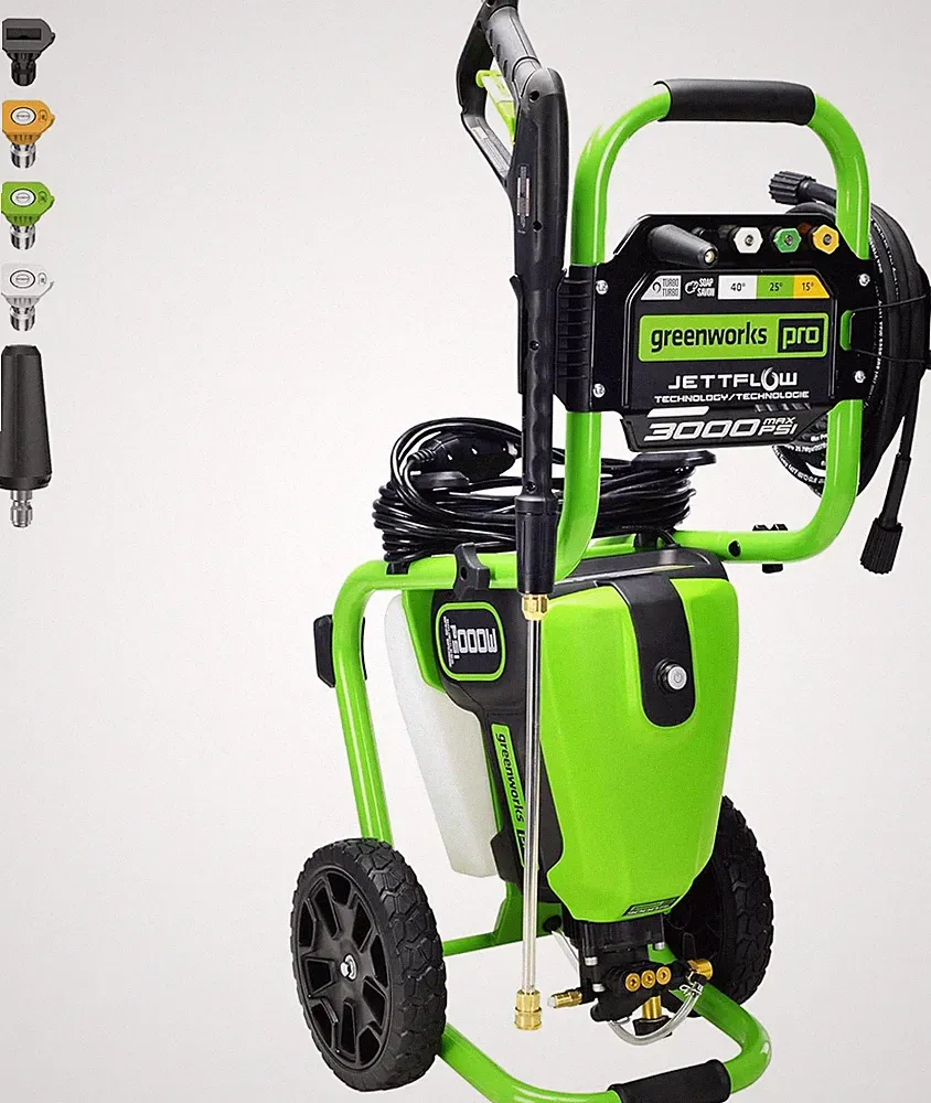 Greenworks Pro 3000 PSI Electric Pressure Washer – 2.0 GPM, 14A Brushless
