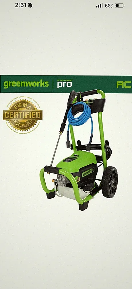 Greenworks - Pro Electric Pressure Washer up to 2300 PSI at 1.2 GPM - Green