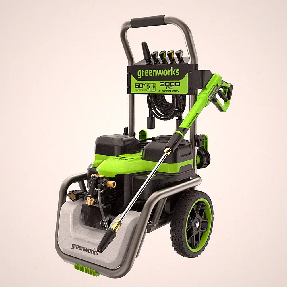 Greenworks Ultrapower 60V Wheel-Mounted Electric Hybrid Pressure Washer 3000 PSI