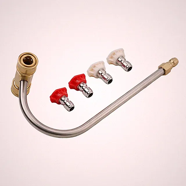 Gutter Cleaner Attachment For Pressure Washer W/ 4 Nozzles Tips 1/4 Accessories